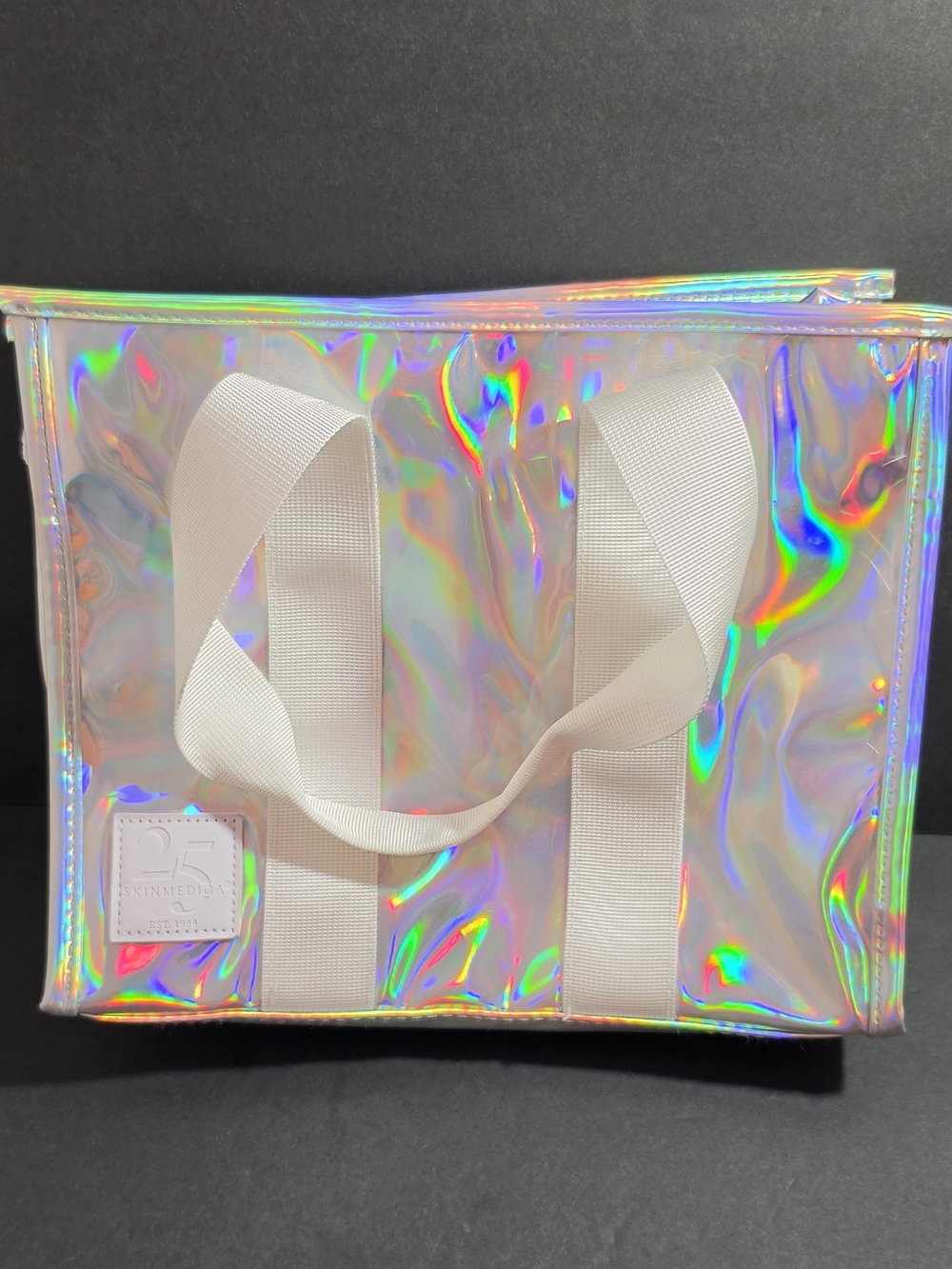 SkinMedica Iridescent Holographic Pouch with White Patch